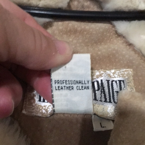 Hillary Paige genuine leather and faux fur button front coat size Large - Picture 5 of 7